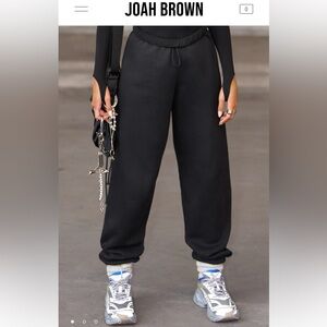 Joah Brown Oversized Jogger Sweatpants XS/S Black French Terry
